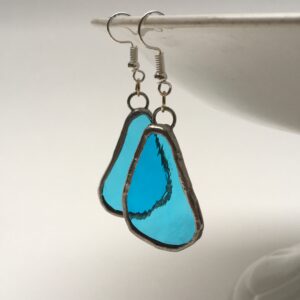 Boucles d’oreilles vitrail Tiffany Freeform turquoise
