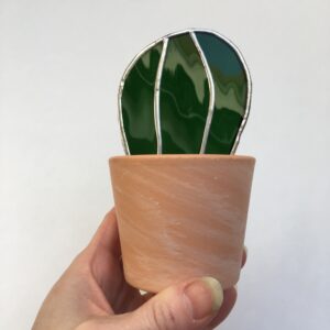 Cactus vitrail Tiffany pot terre cuite